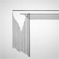 an abstract drawing with lines in black and white