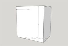 a drawing of a cabinet with measurements for the door and side panels on it,
