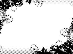 black and white floral background with space for text