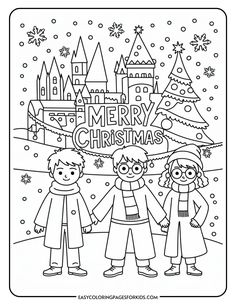 These Harry Potter Christmas Coloring Pages Are Straight Outta Hogsmeade
