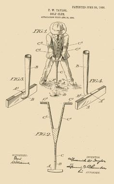 an old drawing shows how to use a golf club and put the ball in it