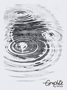 a black and white photo of water ripples with the words graphite on it