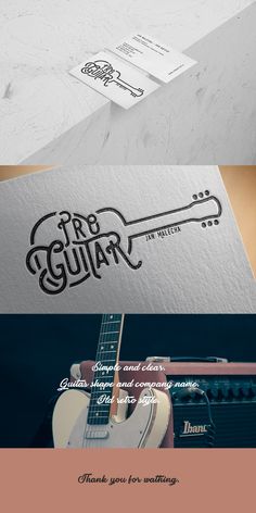 the guitar logo has been designed to look like it's made out of paper