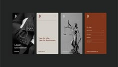 the law office website is displayed in black and white