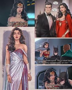 some comics are being used to describe the differences between superman and wonder woman in this comic
