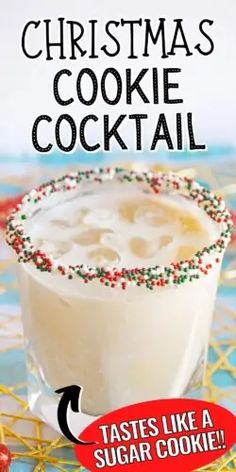 a christmas cookie cocktail recipe in a glass