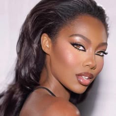 Sultry Cat Eye Makeup, Black Sultry Makeup, Cat Makeup Black Women, Cat Eye Make Up Black Women, Fox Eye Makeup Black Women, Dramatic Cat Eye Makeup, Siren Eyes Makeup Black Women, Black Fox Eye Makeup, Cat Eye Glam Makeup