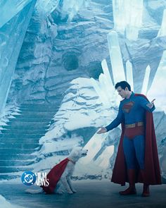 superman and his dog in the ice cave