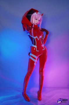 Zero Two Costume, Latex Suit Cosplay, Genshin Impact Rosaria Cosplay, 002 Cosplay, Zero Two Bodysuit, Anime Bodysuit Cosplay, Cosplay Zero Two, Zero Two Red Suit, Zero Two Swimsuit