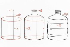 how to draw a water bottle step by step