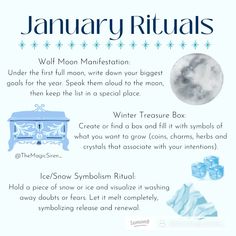 ✨ Happy January, Magic Souls! ✨  As we step into this new month and a brand-new year, may your days be filled with abundance, joy, and endless possibilities with these three January rituals 🤍  Here’s to a month of blessings, growth, and prosperity in every corner of your life. 🎊 . #january #ritual #witchcraft #witches #spiritual #spirituality January Magick, January 1st Ritual, January Crafts, Hedge Witch, Witch Spell Book, Witch Spell, Pagan Witchcraft, Spiritual Tools, New Month