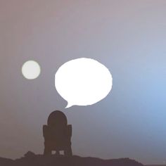 the silhouette of a chair with a speech bubble in it's mouth is shown