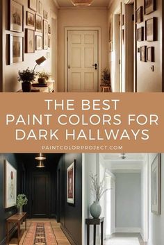 the best paint colors for dark hallways with pictures on the wall and below them