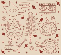 an image of halloween stickers on paper