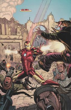 the cover to iron man 3, drawn by mark waison and illustrated by steve bagley