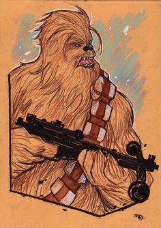 Chewbacca Chewbacca Fanart, Chewbacca Side Profile, Chewbacca Anime, Chewbacca Drawing, Star Wars Chewbacca Drawing, Chewbacca Sketch, Chewbacca Artwork, Chewbacca Animated, Chewbacca Illustration