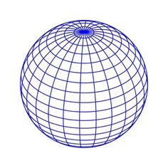 an image of a blue globe on a white background with the lines drawn in it