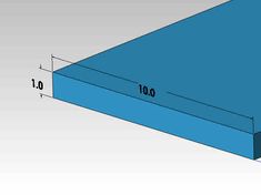 a blue rectangular object is shown with measurements