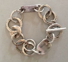 Modern Handmade Sterling Silver Chain Bracelet, Handmade Sterling Silver Bracelet For Everyday, Modern Sterling Silver Bracelet With Chunky Chain, Metal Link Bracelet With Sterling Silver Clasp, Classic Handmade Chain Bracelet For Everyday, Modern Sterling Silver Chunky Chain Bracelet, Metal Link Chain Bracelet With Sterling Silver Clasp, Handmade Chain Bracelet, Sterling Silver Chain Link Jewelry With Oxidized Finish