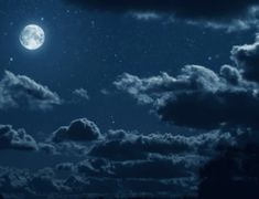 the night sky is full of stars and clouds