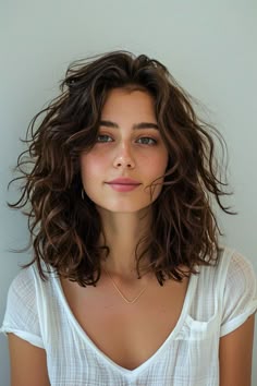 Wavy Hair Length, Long French Bob Curly Hair, Short Haircut Women Wavy Hair, Long Bob Haircut Curly Hair, Short Hair Wavy Curly, Wavy Hair Short Haircuts, Easy Hair Cuts For Women, Women Wavy Haircut, Curly Long Bob With Curtain Bangs