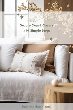 Tired of constantly adjusting your couch covers? Discover how to keep couch covers perfectly in place with these 10 simple tips! From utilizing grips and tucks to creative use of non-slip mats, these easy-to-follow steps will have your covers looking neat and stylish all the time. Whether you're wanting to refresh your living room's look or keep pet hair at bay, mastering your couch cover game has never been easier. Say goodbye to slipping fabric and hello to a well-kept couch. Let's get started today! How To Keep Couch Covers In Place, Sectional Couch Cover Fabric, Jackknife Couch Cover, Best Couch Covers For Dogs, Sectional Couch Covers For Pets, Burgundy Leather Sofa, Furniture Straps, Beige Couch, Sofa Protector