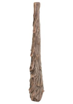 a tall piece of drift wood on a white background