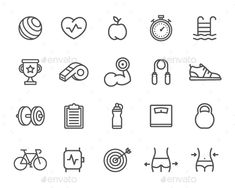 Minimalist Workout Symbols, Simple Gym Icon Design, Simple Gym Equipment Symbol, Fitness Icons Collection, Fitness Gym Location Icon, Fitness Equipment And Workout Icons, Fitness Equipment Icon Design, Workout Fitness Gym Icons, Fitness Icon Set