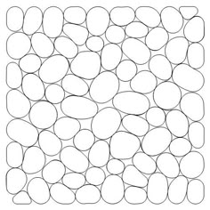 a black and white drawing of pebbles