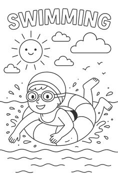 Save this for a. Rainy day Ocean Crafts Preschool, Summer Worksheets, Oil Pastel Drawings Easy, Preschool Activities Printable, Free Kids Coloring Pages, Craft Work For Kids, Summer Printables, Summer Coloring Pages, Easy Drawings For Kids