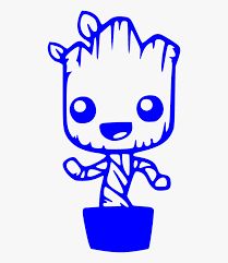 a drawing of a baby groote in a pot