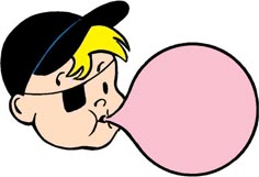 an image of a cartoon character blowing a bubble
