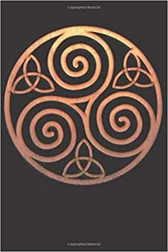 an image of a celtic symbol with spirals in the center on a black background