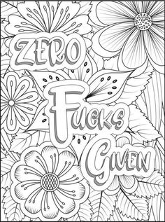 Swear Word Coloring, Relaxing Coloring Pages