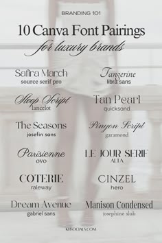 The Best (Free) Canva Font Combinations for Luxury Brands | Typography & Font | Branding