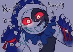 a drawing of a creepy clown with red eyes and an american flag on his face