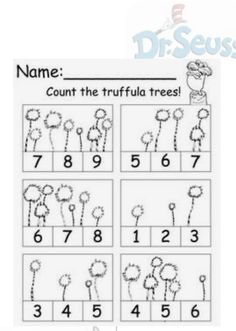 the printable worksheet for numbers 1 - 10 with pictures of flowers and plants
