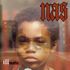 a black vinyl album cover with the word nasi on it and an image of a boy