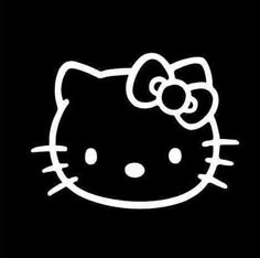 an image of a hello kitty face on a black background