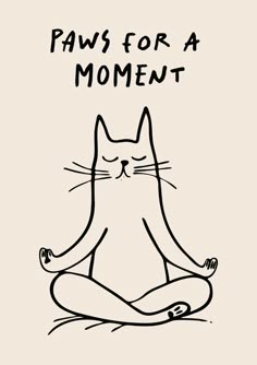 a black and white drawing of a cat sitting in the middle of a yoga pose