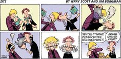 a comic strip with two people talking to each other and one person holding a baby