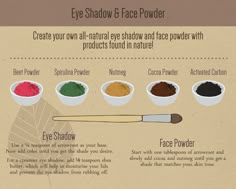 Diy Natural Eyeshadow, Diy Natural Makeup Recipes, Diy Eye Shadow Recipe, Homemade Eyeshadow Recipes, Makeup From Natural Ingredients, Diy Organic Makeup, All Natural Homemade Eyeshadow Recipe, How To Make Natural Makeup, Best Zero Waste Mascara