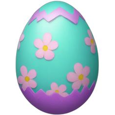 an easter egg with flowers painted on it