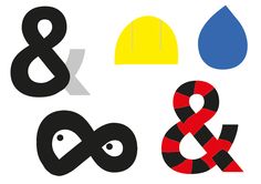 four different types of symbols are shown in this image, including an umbrella and a hat
