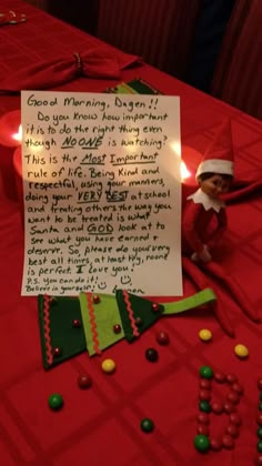 an elf's letter to someone on christmas morning