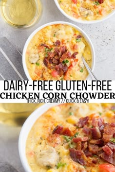 Dairy-Free Chicken Corn Chowder - The Roasted Root Gluten Free Corn Chowder Recipe, Chicken Corn Chowder Dairy Free, Chicken Corn Chowder Recipe Gluten Free, Dairy-free Chicken Corn Chowder, Gluten Free Chicken Corn Chowder, Dairy Free Egg Dishes, Soup Recipes Without Dairy, Dairy Free Gluten Free Chicken Recipes, The Best Corn Chowder
