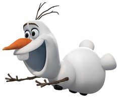 a cartoon character is flying through the air with an orange beak on his head and legs