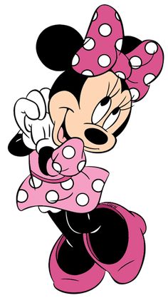 minnie mouse with pink and white polka dots