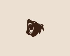 a bear's head on a beige background