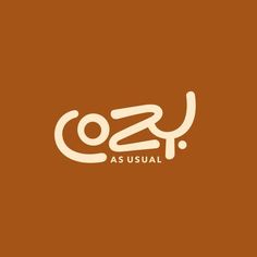 the word co2y as usual is written in white on an orange brown background